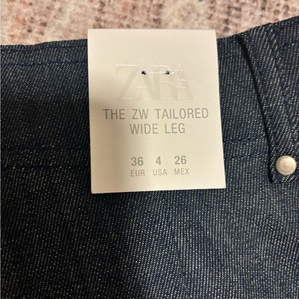 Zara Dark Blue Wide Leg Jeans, size 4 - Picture 4 of 8